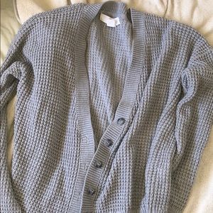 forever21 grey waffle knit cardigan